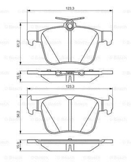 Тормозные колодки дисковые, комплект BOSCH 0 986 495 346