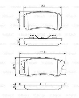 Колодки гальмівні (задні) Mitsubishi Outlander 06-12/Pajero 90-/Peugeot 4007/4008 07- BOSCH 0 986 495 357