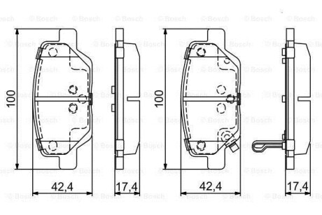 Тормозные колодки дисковые, комплект BOSCH 0 986 495 393