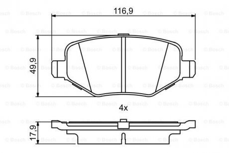 Дисковi колодки заднi BOSCH 0986495395