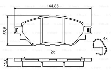 Тормозные колодки дисковые, комплект BOSCH 0 986 495 425