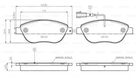 Тормозные колодки дисковые, комплект BOSCH 0 986 TB2 961