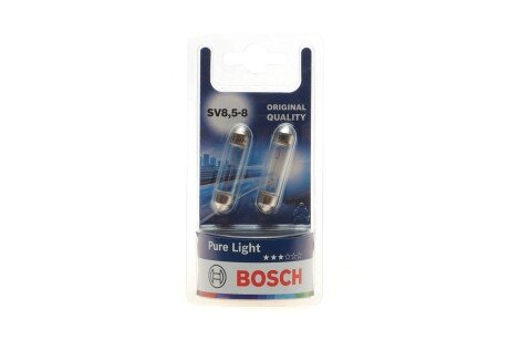 Автолампа C10W 12V 10W SV8.5-8 Pure Light (blister/К-кт 2 шт.) BOSCH 1 987 301 014