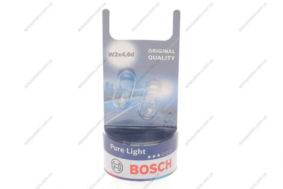 Автолампа W1.2W 12V 1.2W W2x4.6d Pure Light (BL/к-кт 2шт.) BOSCH 1 987 301 024 (фото 1)