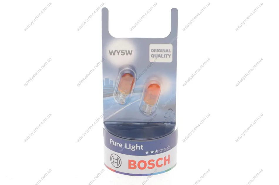 Автолампа WY5W 12V 5W W2.1x9.5d Pure Light (без цоколя, жовта) (BL/к-кт 2шт.) BOSCH 1 987 301 095 (фото 1)
