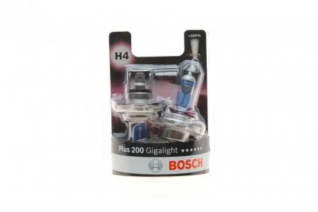 Автолампа H4 12V 60/55W P43t Plus 200 Gigalight (к-кт 2 шт) BL BOSCH 1 987 301 435