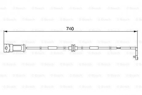 Датчик зносу гальмівних колодок (передніх) Opel Omega B 94-03 (L=740mm) BOSCH 1 987 474 934