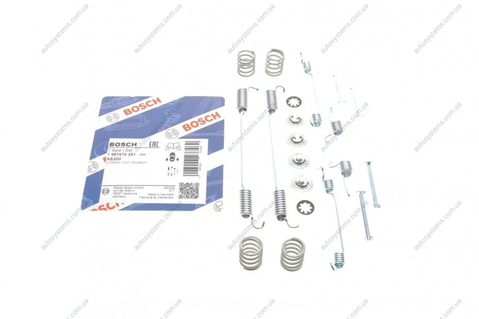 Комплект пружинок колодок ручника Fiat Scudo 94- (255x60) (Bendix) BOSCH 1 987 475 251 (фото 1)