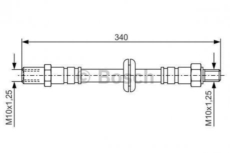 Шланг гальмівний (передній) Lada Oka/Samara 0.8-1.5 86-13 (L=303mm) BOSCH 1 987 476 191