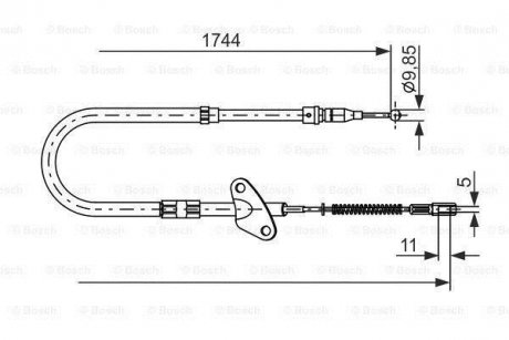 Трос ручника MB T1/TN 82-95 (R) BOSCH 1 987 477 121 (фото 1)