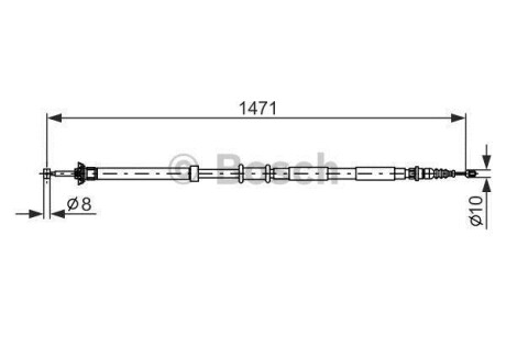 Трос ручника, правый BOSCH 1 987 477 970