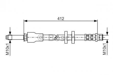 Шланг гальмівний (передній) Volvo XC90 2.5-4.4 02-14 (L=368mm) BOSCH 1 987 481 021