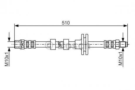 Шланг гальмівний (передній) Land Rover Range Rover III 02-12 (L=481mm) BOSCH 1 987 481 157