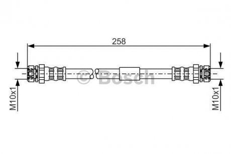 Шланг гальмівний (задній) VW Touran 1.4-2.0D 03-10 (L=234mm) BOSCH 1 987 481 369