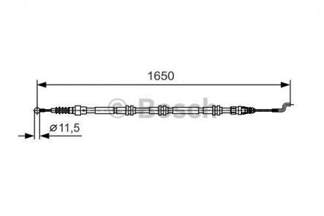 Трос ручника (задній) VW T5 04-09 (1650/1285mm) BOSCH 1 987 482 016
