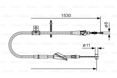 Трос ручника, правый BOSCH 1 987 482 136