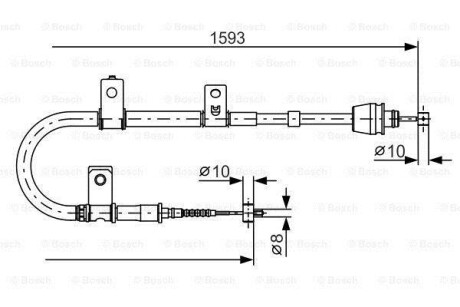 Трос ручника, левый BOSCH 1 987 482 166