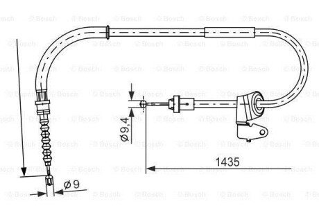 Трос ручника, правый BOSCH 1 987 482 230