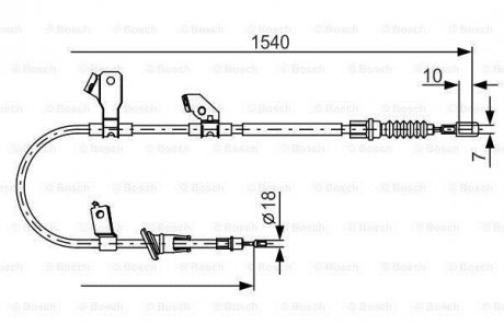 Трос ручника (L) Mitsubishi Colt/Smart Forfour 04-09 BOSCH 1 987 482 271