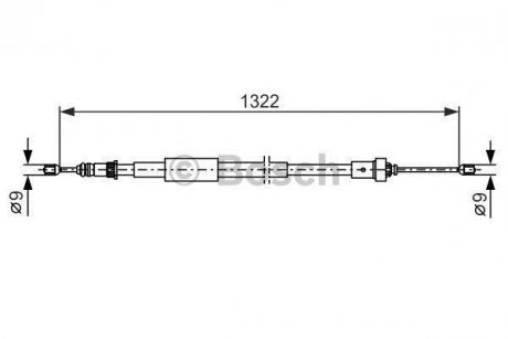 Трос ручника (задній) (L) Renault Clio III 05-14 (L=1322/1210mm) BOSCH 1 987 482 385 (фото 1)