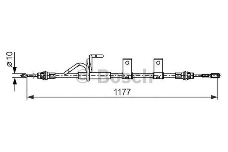 Трос ручника, левый BOSCH 1 987 482 404