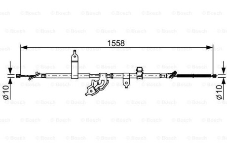 Трос ручника, левый BOSCH 1 987 482 512