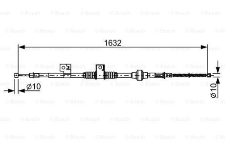 Трос ручника, правый BOSCH 1 987 482 519