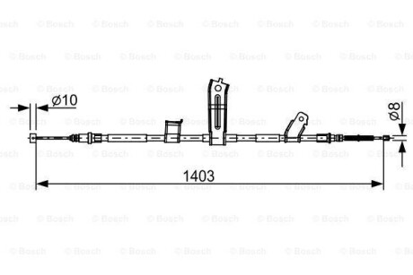 Трос ручника, левый BOSCH 1 987 482 522