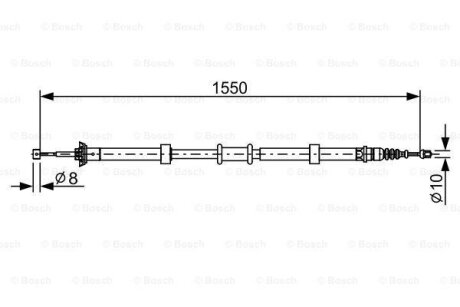 Трос ручника, правый BOSCH 1 987 482 527