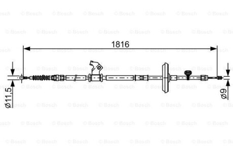 Трос ручника, правый BOSCH 1 987 482 535