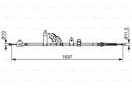 Трос ручника, левый BOSCH 1 987 482 565