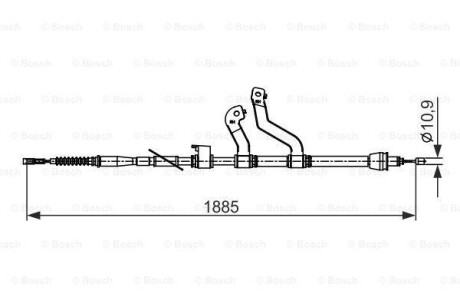 Трос ручника, правый BOSCH 1 987 482 573