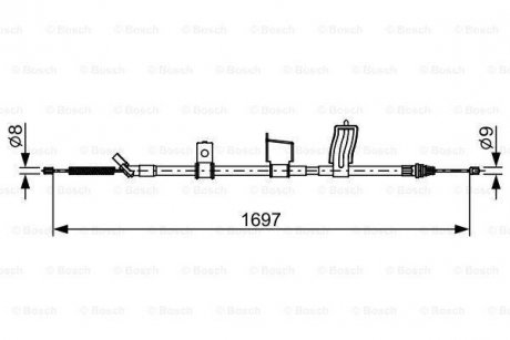 Трос остановочных тормозов BOSCH 1 987 482 628 (фото 1)