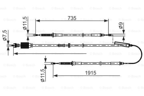 Трос ручника BOSCH 1 987 482 801