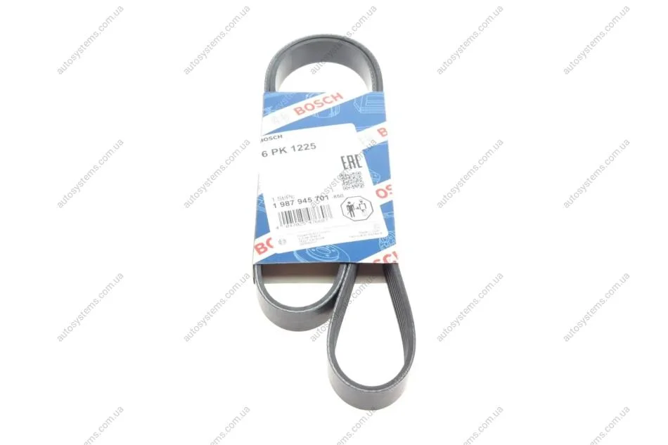 Ремінь генератора Citroen Nemo/Fiat Fiorino/Peugeot 206 1.4/1.8 03- (6PK1225) BOSCH 1 987 945 701 (фото 1)