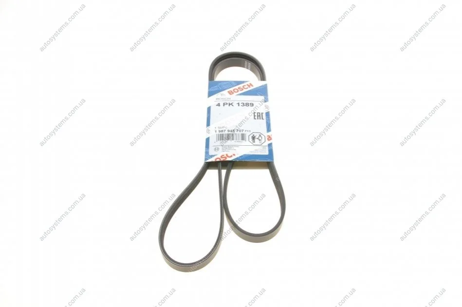 Ремінь генератора Toyota Land Cruiser 200 4.5 D-4D 07-/Man TGL/TGL 4.7/6.9 05- (4PK1389) BOSCH 1 987 945 707 (фото 1)