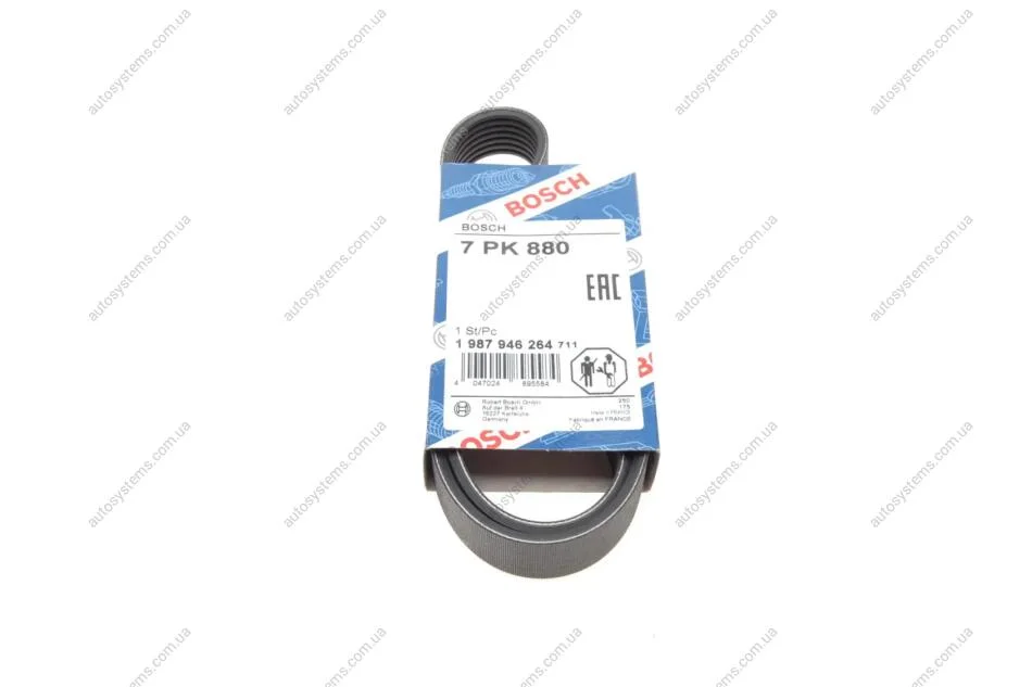 Ремінь генератора Renault Clio 1.2 16V 05-14 (7PK880) BOSCH 1 987 946 264 (фото 1)