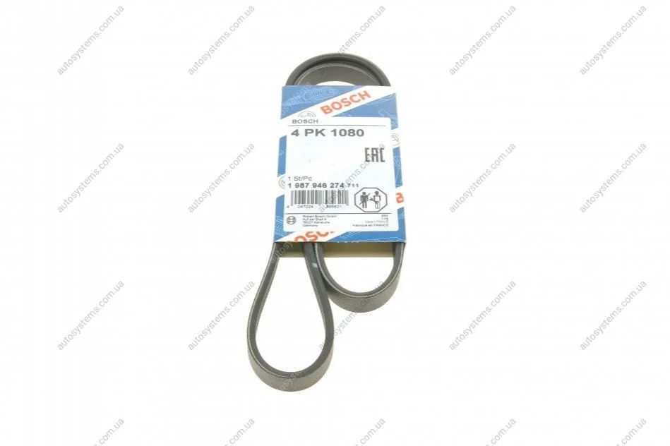 Ремінь генератора Suzuki Grand Vitara 2.5 98-03/Kia Carens 1.8 97-04/Lexus IS 200 2.0 99-05(4PK1080) BOSCH 1 987 946 274 (фото 1)