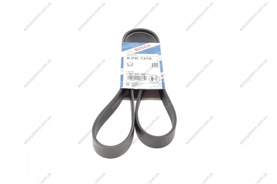 Ремінь генератора MB Atego (OM904) 98-04 (8PK1376) BOSCH 1 987 947 090 (фото 1)