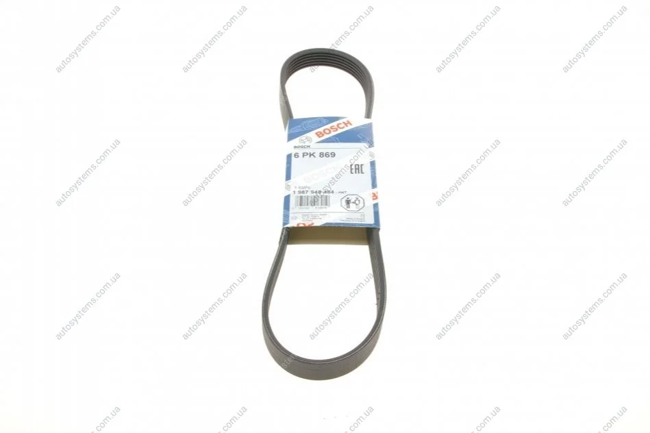 Ремінь генератора Citroen Berlingo/Jumpy/Fiat Scudo 1.9D 98-11/Peugeot Partner 96-15 (6PK869) BOSCH 1 987 948 484 (фото 1)