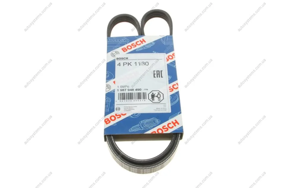 Ремінь генератора Toyota Yaris 1.5/1.3 99-05 (4PK1180) BOSCH 1 987 948 490 (фото 1)