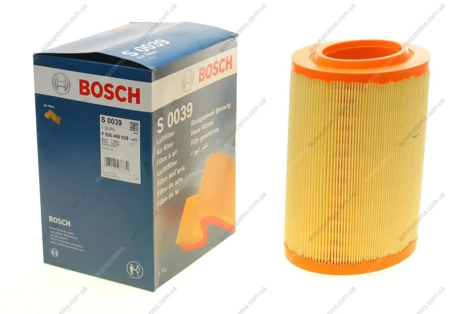 Фільтр повітряний Alfa Romeo 159/Brera/Spider 1.8-3.2 i/1.9-2.4JTDM 06-11 BOSCH F 026 400 039 (фото 1)