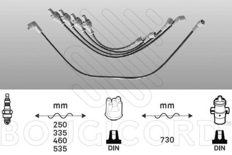 Провода высоковольтные, комплект BOUGICORD 3374