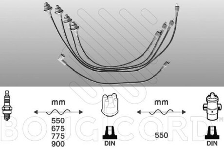 Провода высоковольтные, комплект BOUGICORD 3379