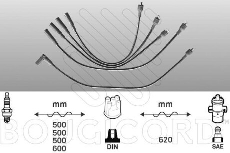 Провода высоковольтные, комплект BOUGICORD 4313