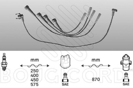 Провода высоковольтные, комплект BOUGICORD 4474