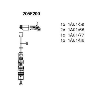 Провода высоковольтные, комплект BREMI 205F200