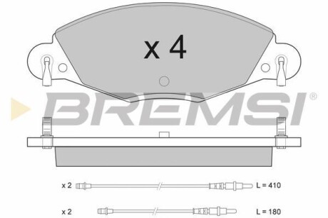 Тормозные колодки дисковые, комплект BREMSI BP2937