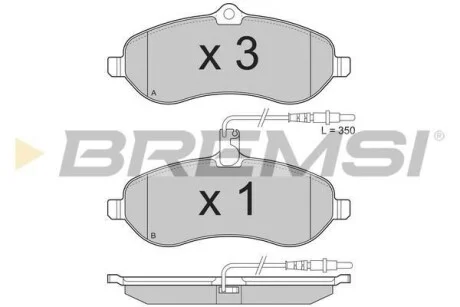 Тормозные колодки дисковые, комплект BREMSI BP3283