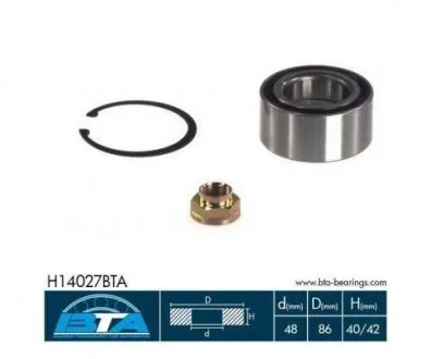 Підшипник колеса,комплект BTA H14027BTA